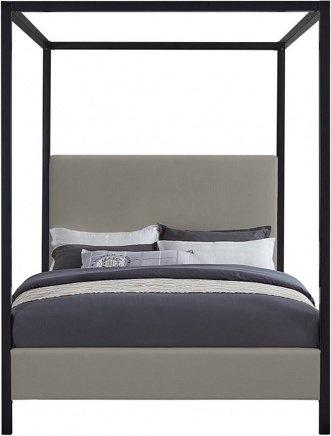 James Linen Textured Fabric Bed