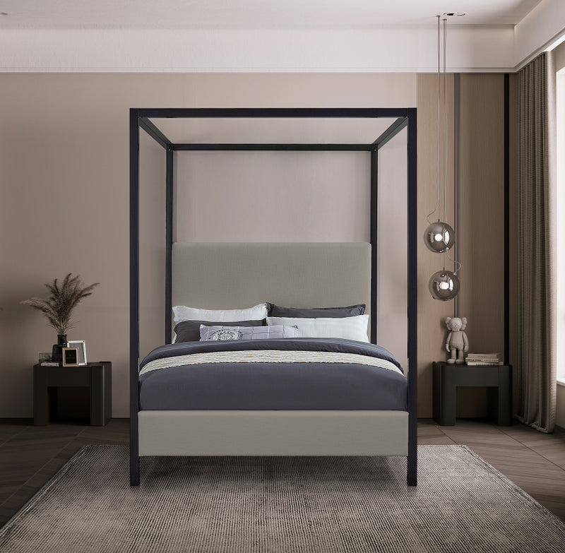 James Linen Textured Fabric Bed