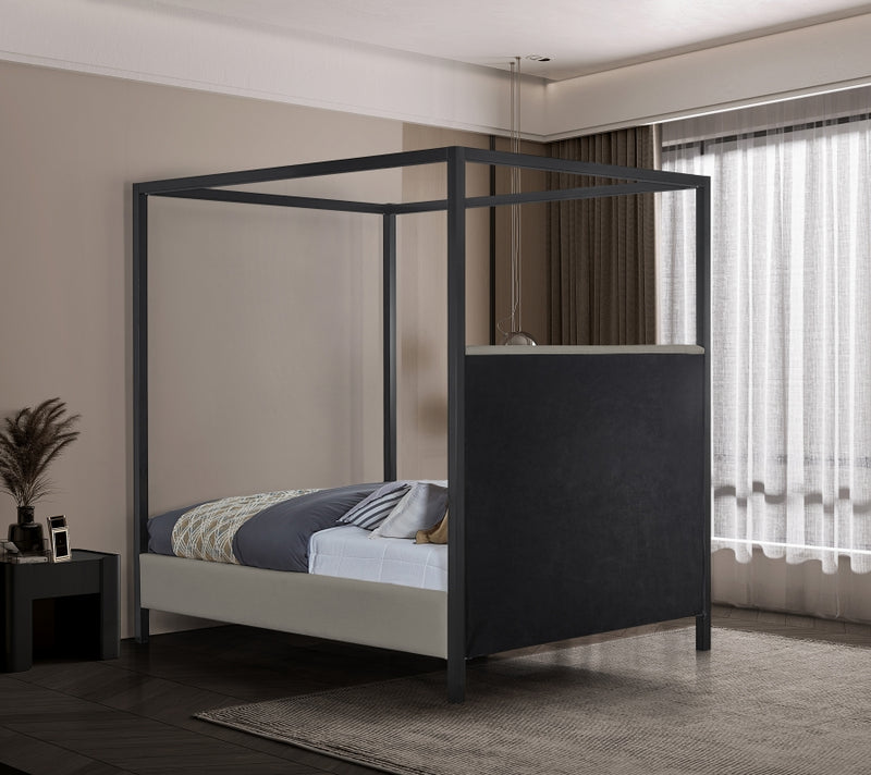 James Linen Textured Fabric Bed