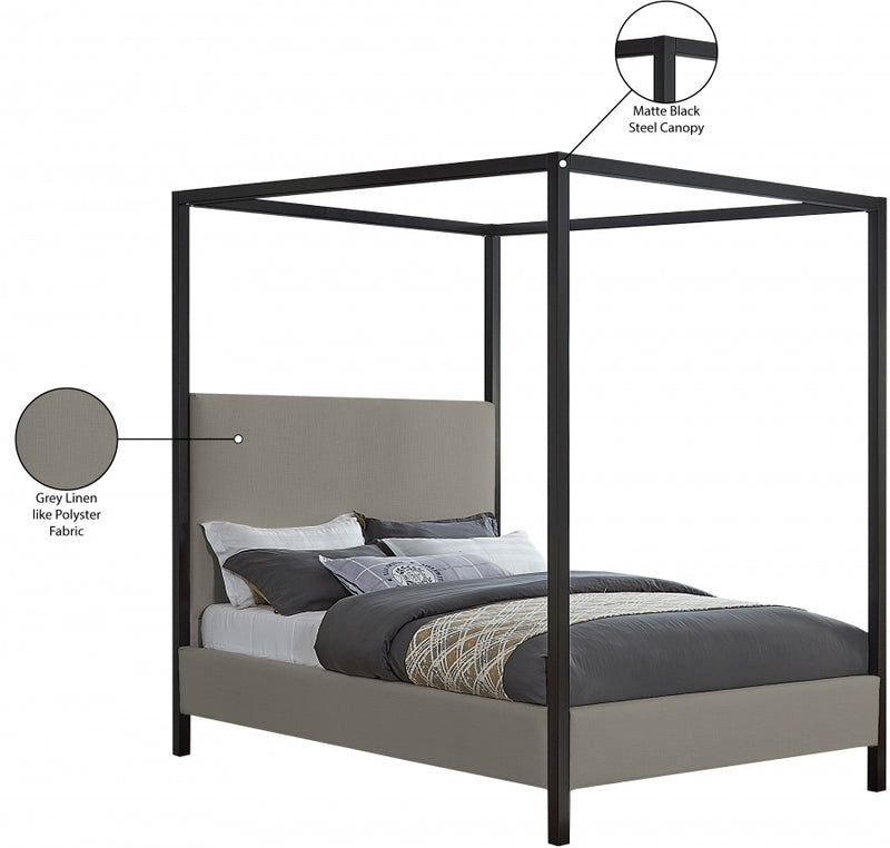 James Linen Textured Fabric Bed