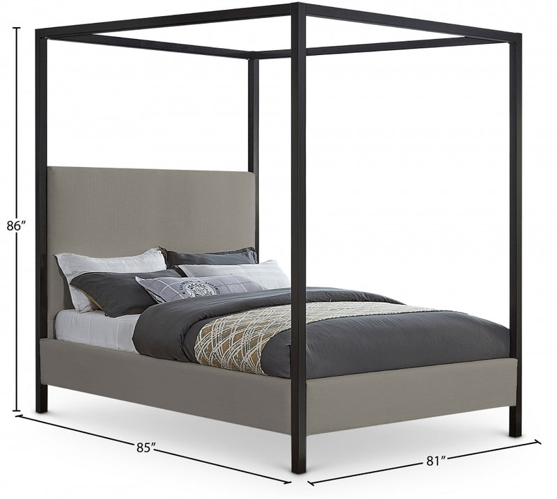 James Linen Textured Fabric Bed