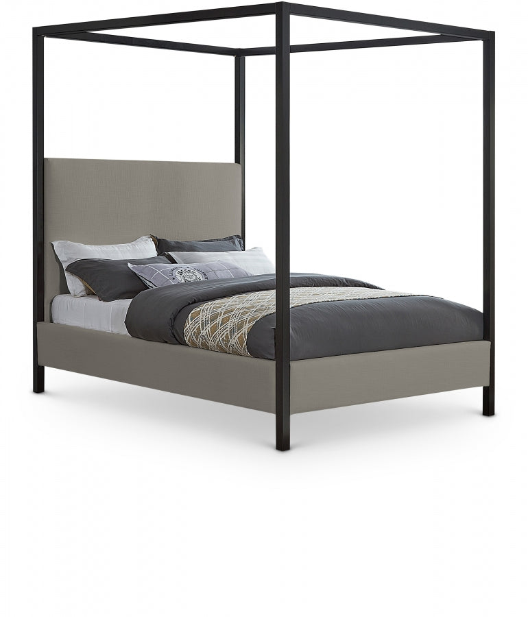 James Linen Textured Fabric Bed