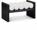 Waverly Boucle Fabric Black Bench
