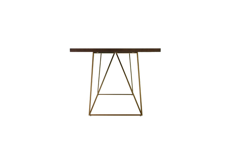 Modrest Marcia Modern Tobacco & Antique Brass Dining Table