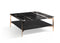 Modrest Dorian Modern Black Marble & Ebony Square Coffee Table