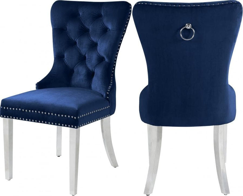 Charlotte Velvet Dining Chair - Chrome Legs (Set of 2)