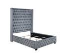 Rocori Wingback Tufted Bed Grey