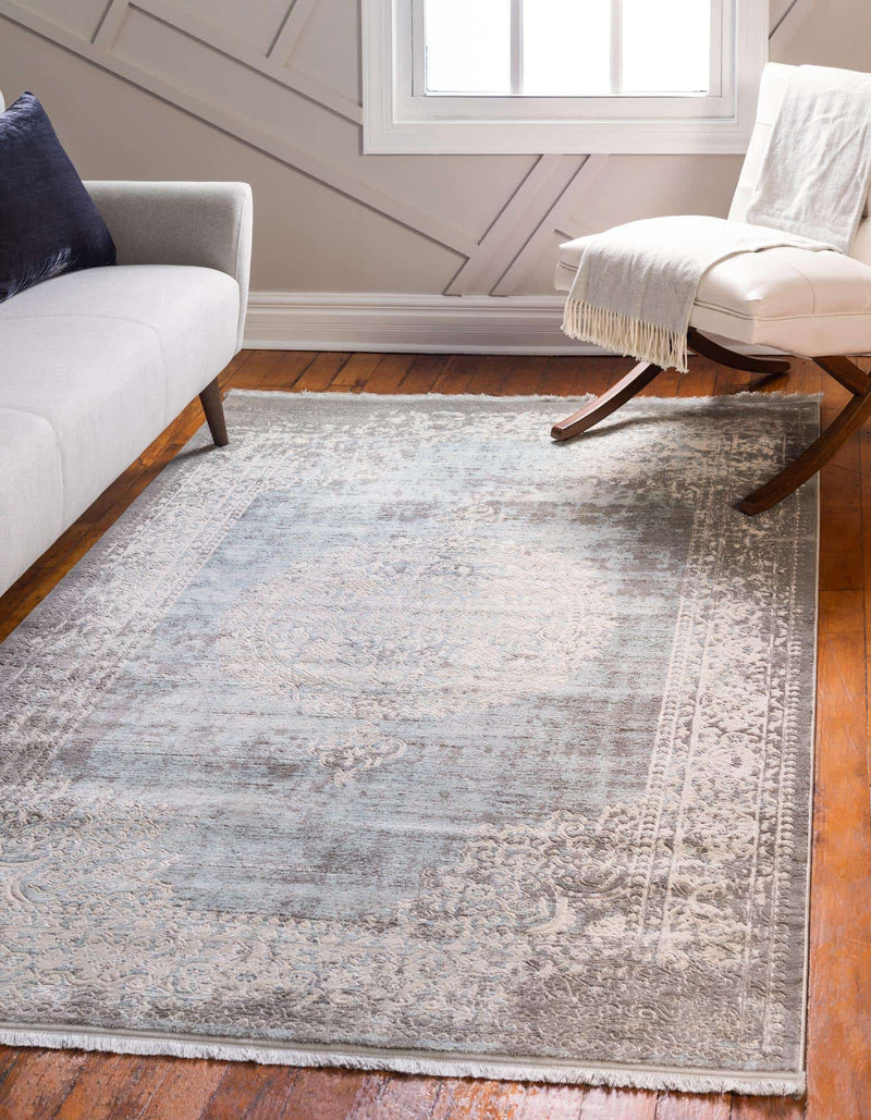 Light Blue New Classical Rectangle Rug