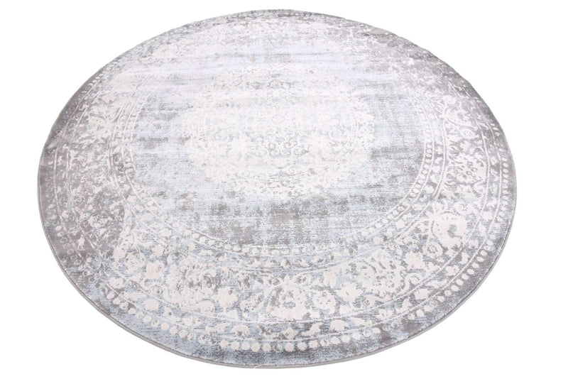 Light Blue New Classical Round Rug