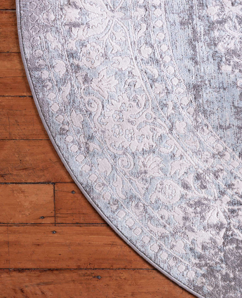 Light Blue New Classical Round Rug