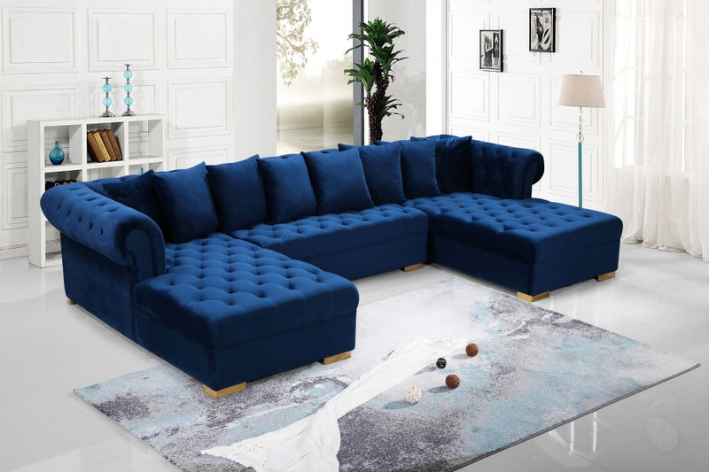 Presley 3 Piece Velvet Sectional