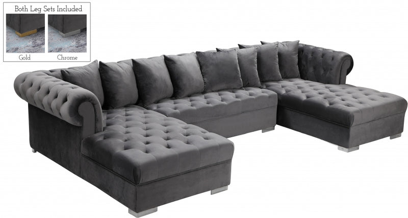 Presley 3 Piece Velvet Sectional