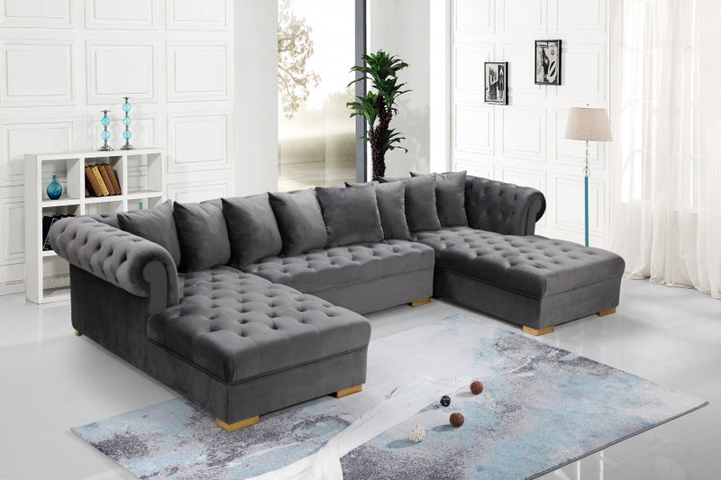 Presley 3 Piece Velvet Sectional