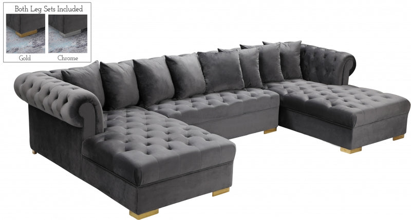 Presley 3 Piece Velvet Sectional