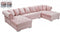 Presley 3 Piece Velvet Sectional