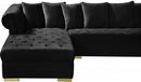 Presley 3 Piece Velvet Sectional