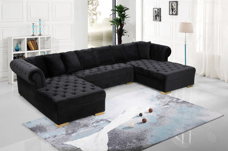 Presley 3 Piece Velvet Sectional