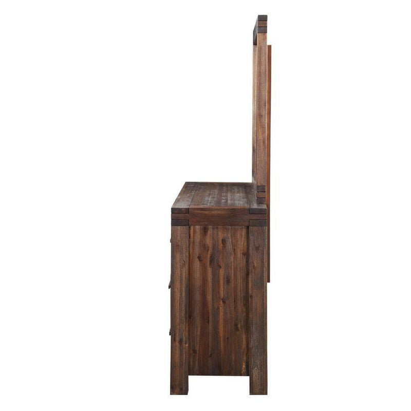 Meadow Solid Wood Mirror in Brick Brown