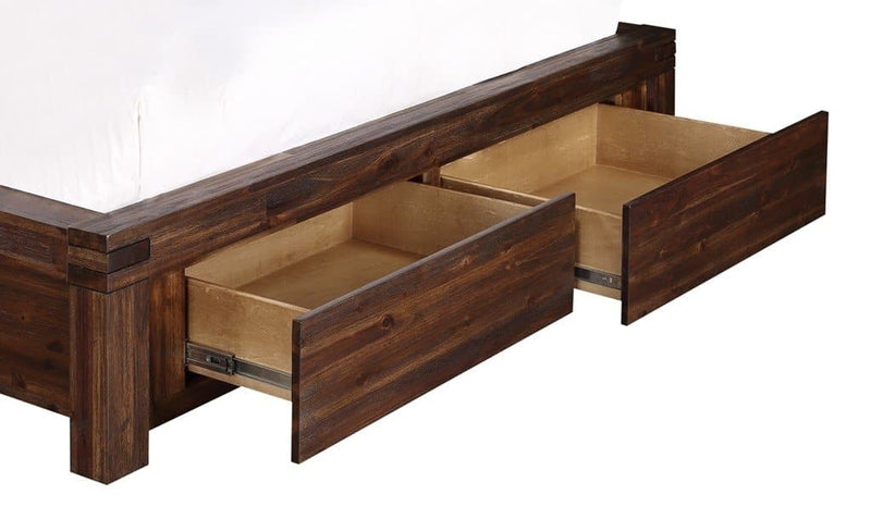 Meadow Solid Wood Footboard Storage Bed in Graphite