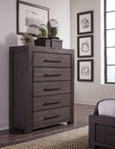 Heath Five Drawer Chest in Basalt Grey