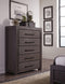 Heath Five Drawer Chest in Basalt Grey
