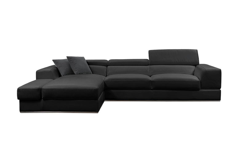 Divani Casa Pella Mini - Modern Leather Left Facing Sectional Sofa