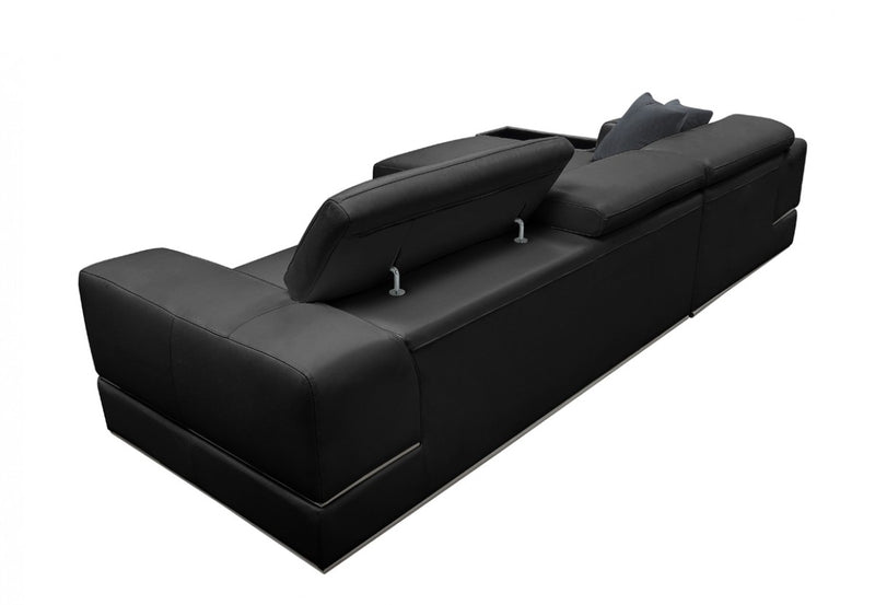 Divani Casa Pella Mini - Modern Leather Left Facing Sectional Sofa