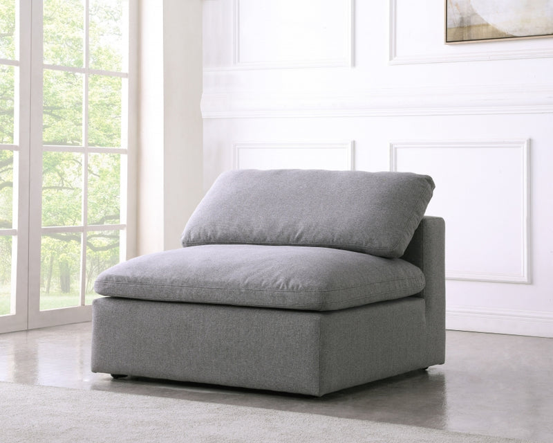 Serene Linen Deluxe Cloud Modular Overstuffed Armless Chair