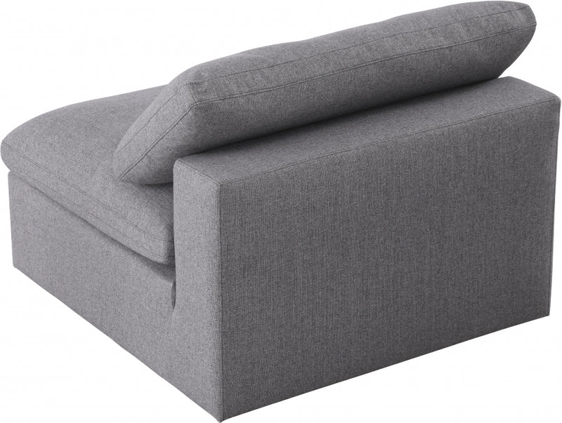 Serene Linen Deluxe Cloud Modular Overstuffed Armless Chair