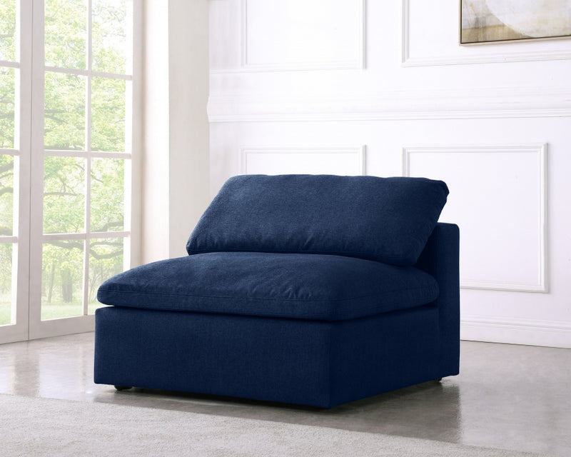 Serene Linen Deluxe Cloud Modular Overstuffed Armless Chair