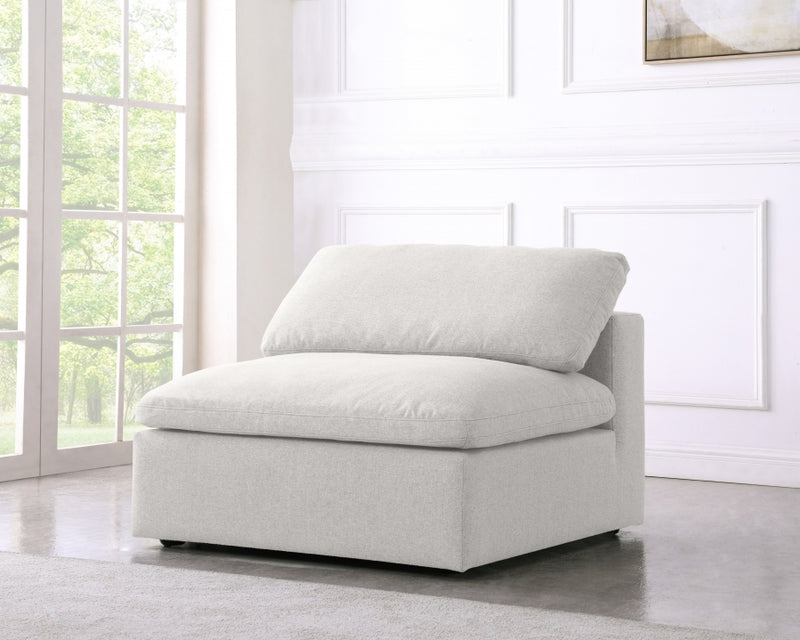 Serene Linen Deluxe Cloud Modular Overstuffed Armless Chair