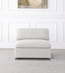 Serene Linen Deluxe Cloud Modular Overstuffed Armless Chair