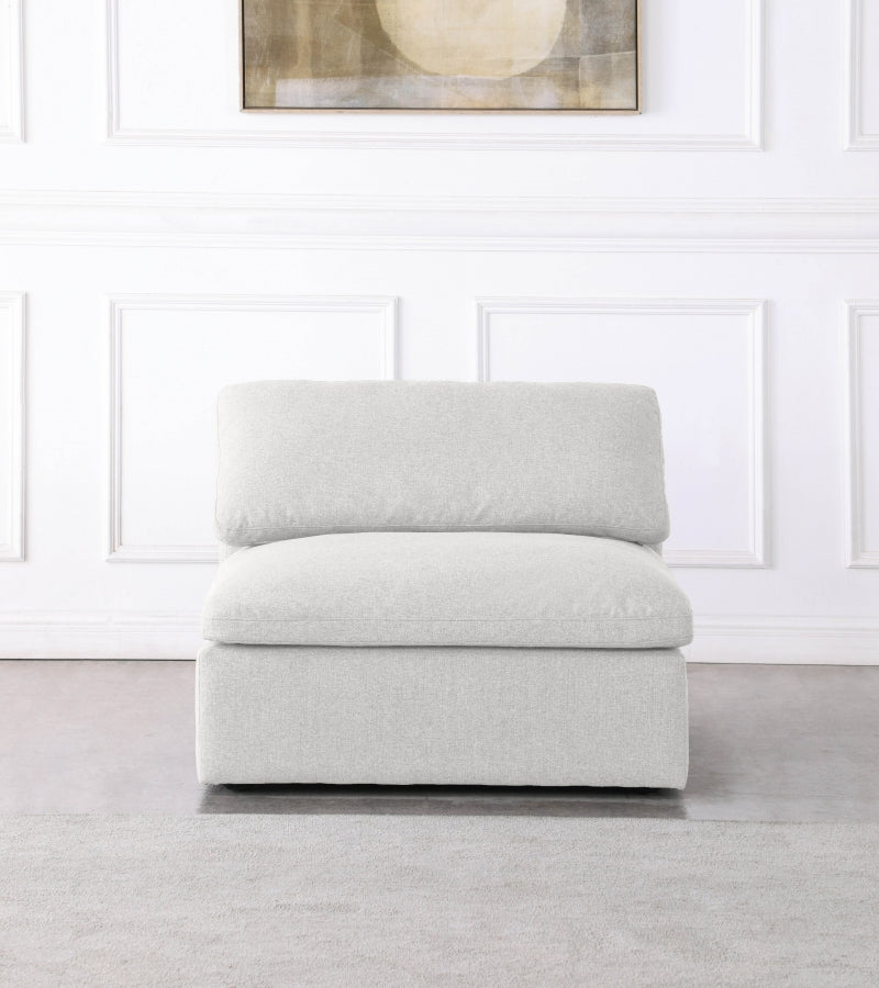 Serene Linen Deluxe Cloud Modular Overstuffed Armless Chair