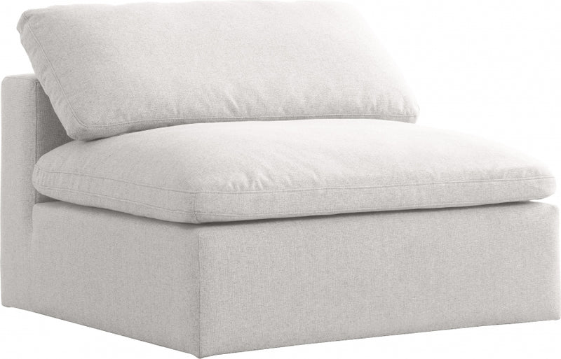 Serene Linen Deluxe Cloud Modular Overstuffed Armless Chair