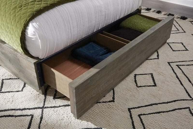 Alexandra Solid Wood Storage Bed in Rustic Latte