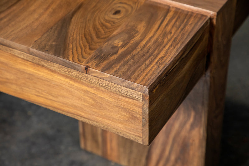 Skeet Wooden Square Coffee Table Natural Sheesham