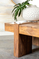 Skeet Wooden Square Coffee Table Natural Sheesham