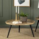Zoe Round Coffee Table With Trio Legs Natural And Black