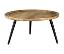 Zoe Round Coffee Table With Trio Legs Natural And Black
