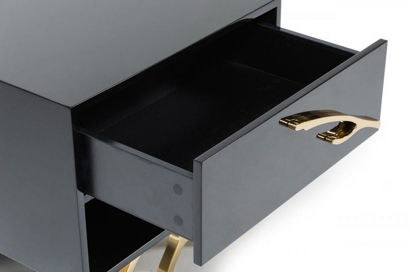 Modrest Legend Modern Black & Gold Nightstand