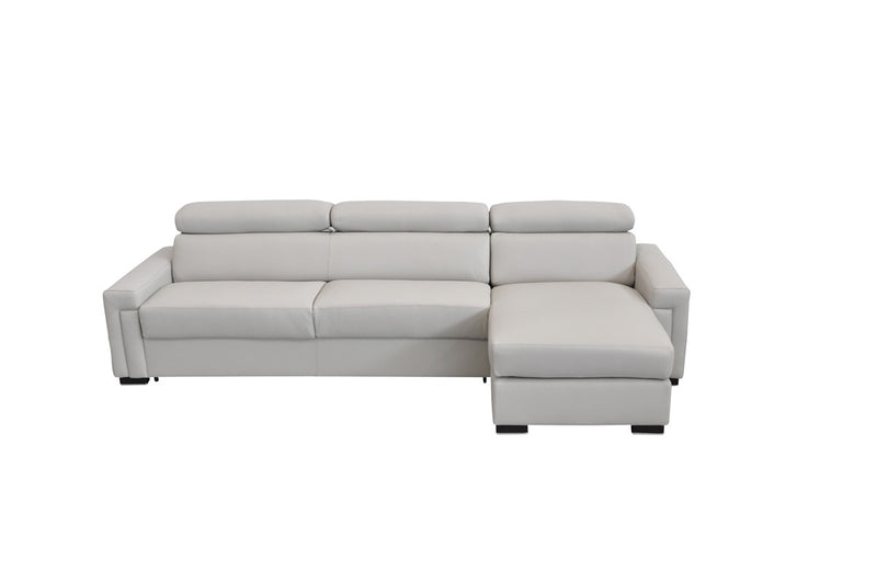Estro Salotti Sacha - Modern Leather Reversible Sectional Sofa Bed with Storage