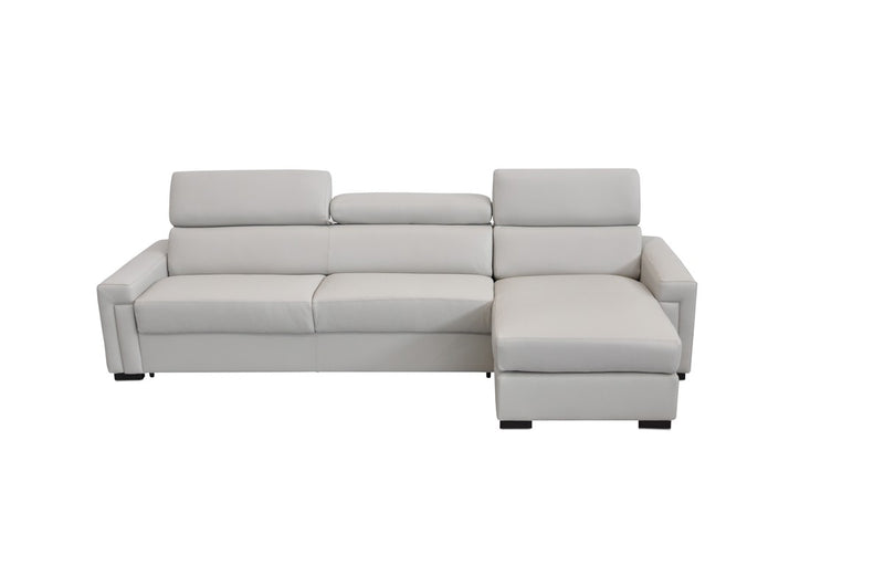 Estro Salotti Sacha - Modern Leather Reversible Sectional Sofa Bed with Storage