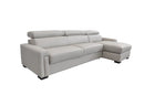 Estro Salotti Sacha - Modern Leather Reversible Sectional Sofa Bed with Storage