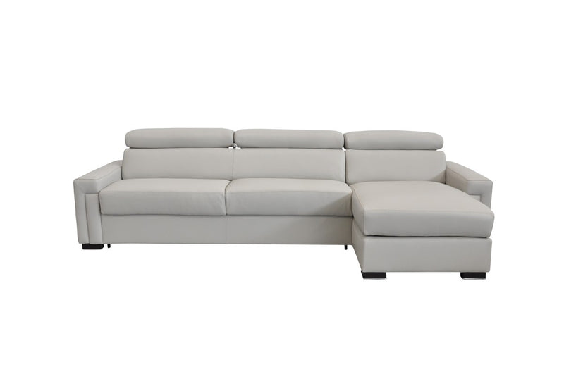 Estro Salotti Sacha - Modern Leather Reversible Sectional Sofa Bed with Storage