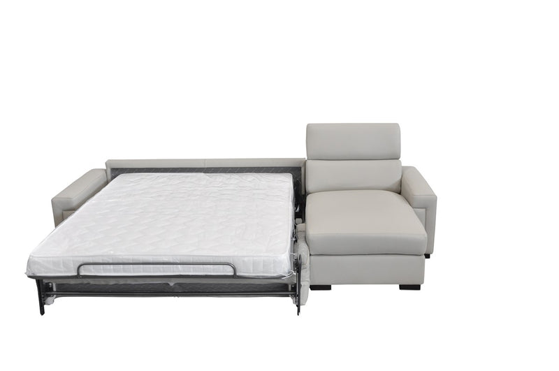 Estro Salotti Sacha - Modern Leather Reversible Sectional Sofa Bed with Storage