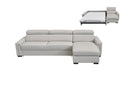 Estro Salotti Sacha - Modern Leather Reversible Sectional Sofa Bed with Storage