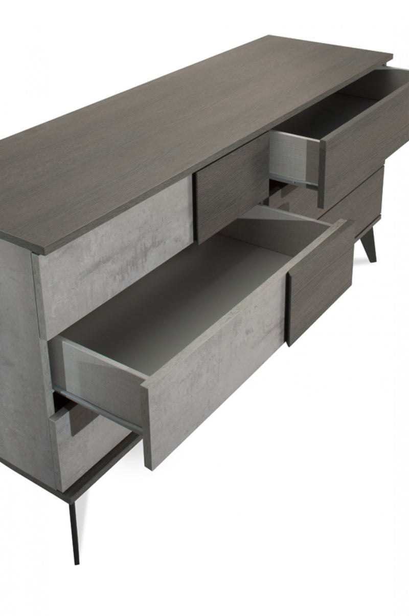 Nova Domus Palermo Italian Modern Faux Concrete & Grey Bedroom Set