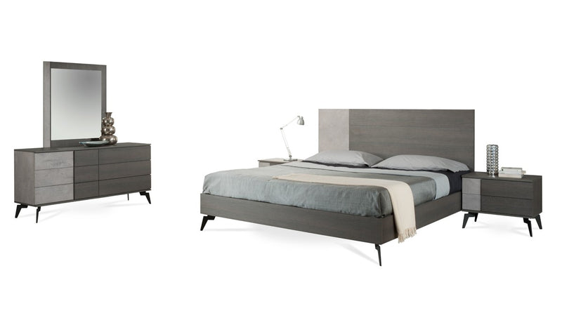Nova Domus Palermo Italian Modern Faux Concrete & Grey Bedroom Set