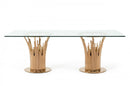 Modrest Paxton Modern Glass & Rosegold Dining Table