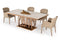 Modrest Marston Modern White Marble & Rosegold Dining Table